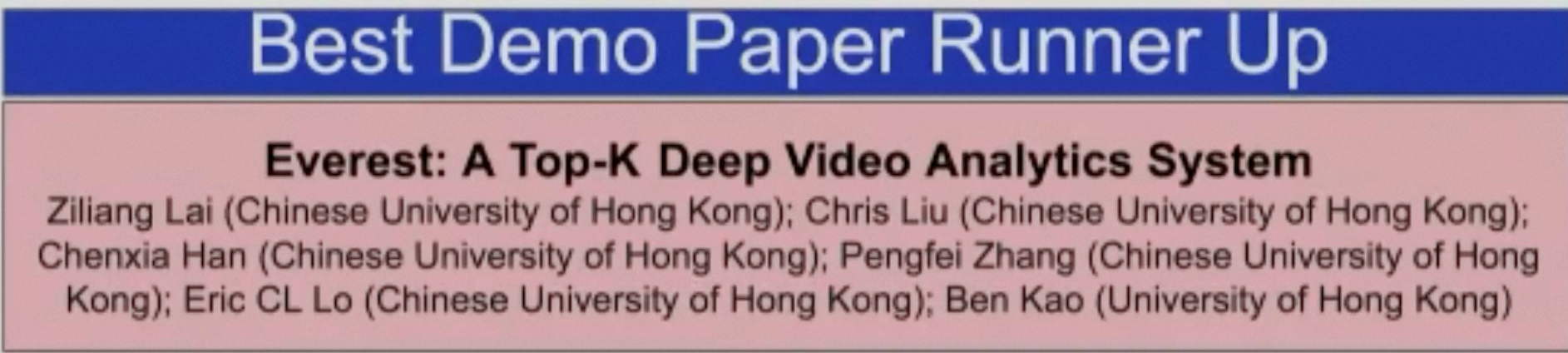 Best Demo Paper Runner Up Everest: A Top-K Deep Video Analytics System